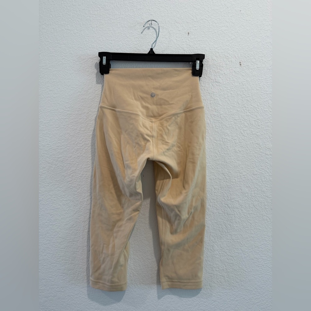 Lululemon Align high rise crop pants leggings beige prosecco size 4 gym